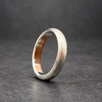 Brushed Titanium Wedding Band, Domed — Soft Satin Finish, view 3