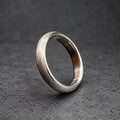 Brushed Titanium Wedding Band, Domed — Soft Satin Finish