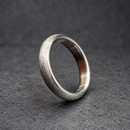Brushed Titanium Wedding Band, Domed — Soft Satin Finish