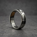 Black Zirconium Wedding Band, Concave — Polished Raised Rims