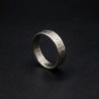 Brushed Titanium Wedding Band — Engraved Mountain Skyline, view 4