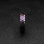Purple Anodized Titanium Wedding Band — Hammered Flat Band, view 3