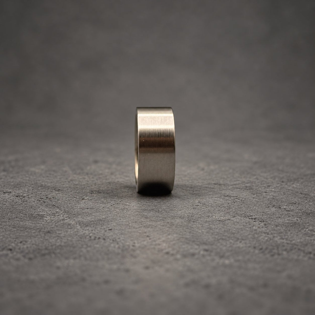 Brushed Titanium Wedding Band, Chunky Flat — Square Edges, view 4