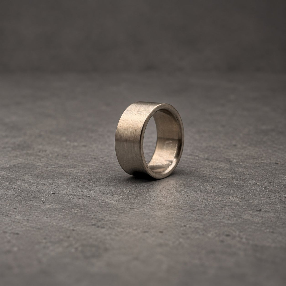 Brushed Titanium Wedding Band, Chunky Flat — Square Edges, view 3