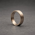Rough Textured Titanium Wedding Band — Polished Interior, view 2