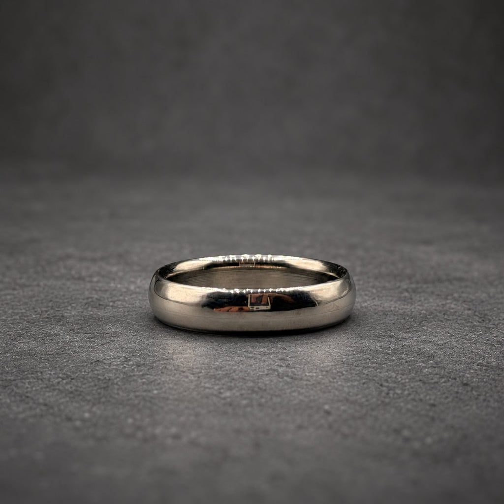 Polished Titanium Wedding Band, Domed — High Shine Classic, view 5