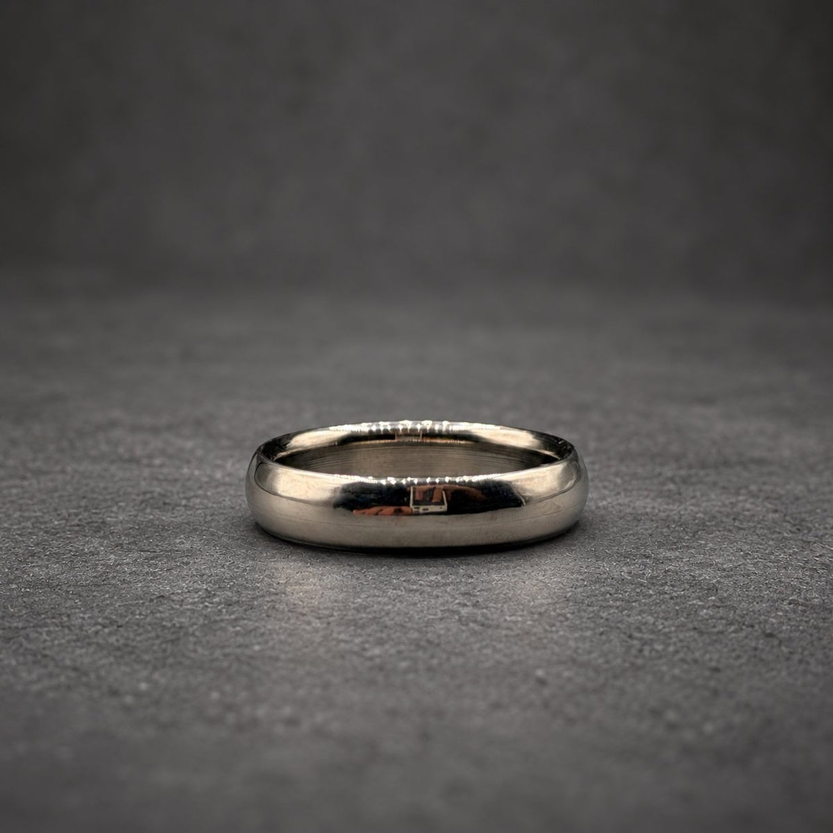 Polished Titanium Wedding Band, Domed — High Shine Classic, view 5