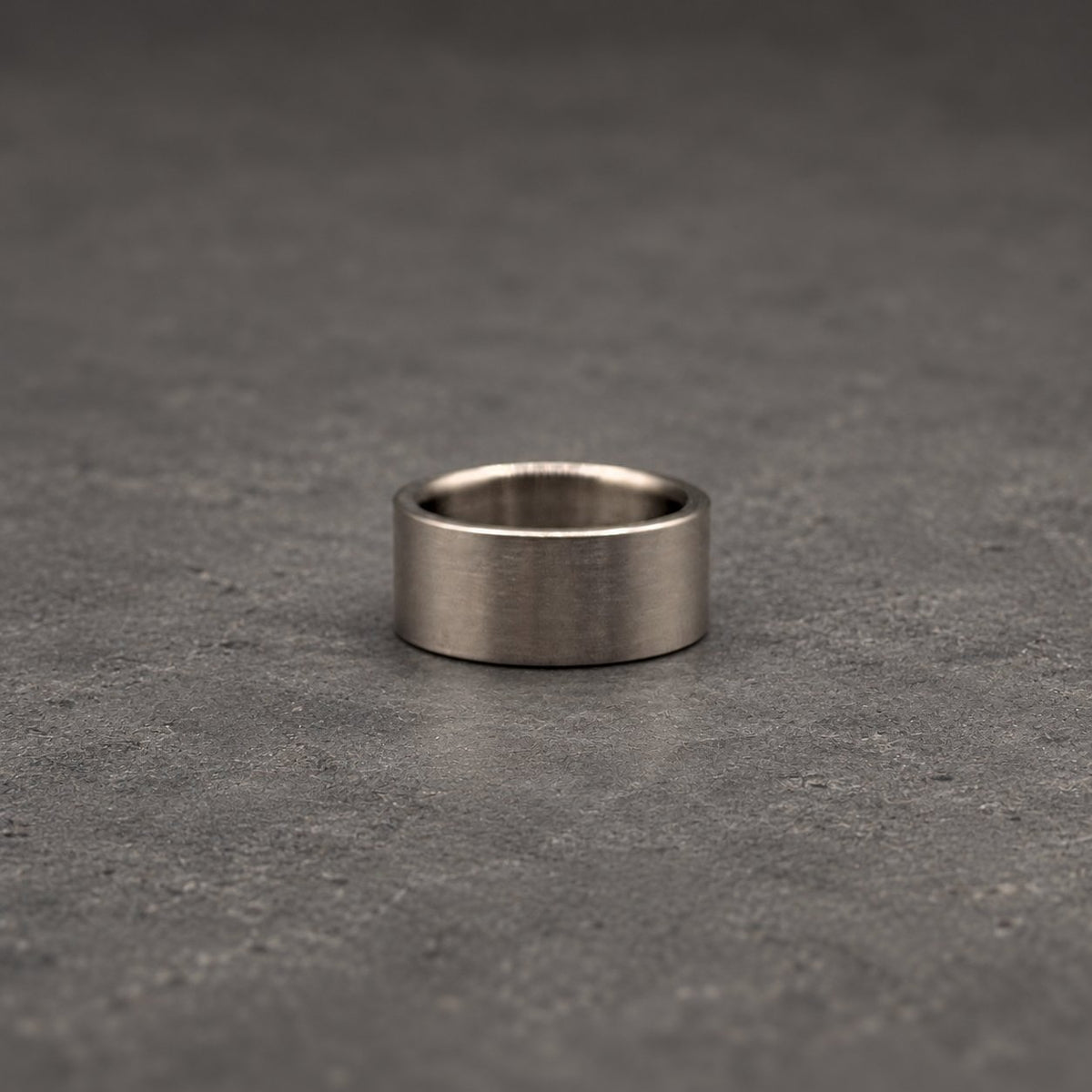 Brushed Titanium Wedding Band, Chunky Flat — Square Edges, view 2