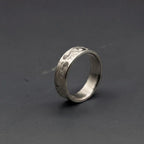 Floral Engraved Titanium Wedding Band — Hand Carved Scroll, view 5