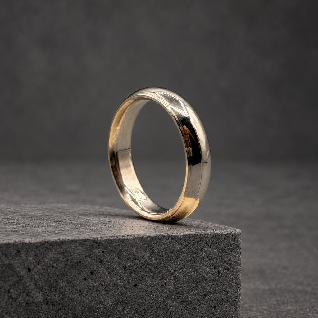 Polished Titanium Wedding Band, Domed — High Shine Classic, view 4