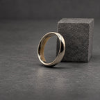 Polished Titanium Wedding Band, Domed — High Shine Classic, view 6