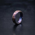 Purple Anodized Titanium Wedding Band, Domed — Hand Hammered
