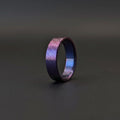 Purple Anodized Titanium Wedding Band — Rough Brushed Finish