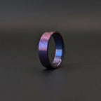 Purple Anodized Titanium Wedding Band — Rough Brushed Finish