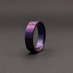 Purple Anodized Titanium Wedding Band — Rough Brushed Finish, view 4