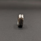 Hammered Titanium Wedding Band — Black Wood Lining, view 4